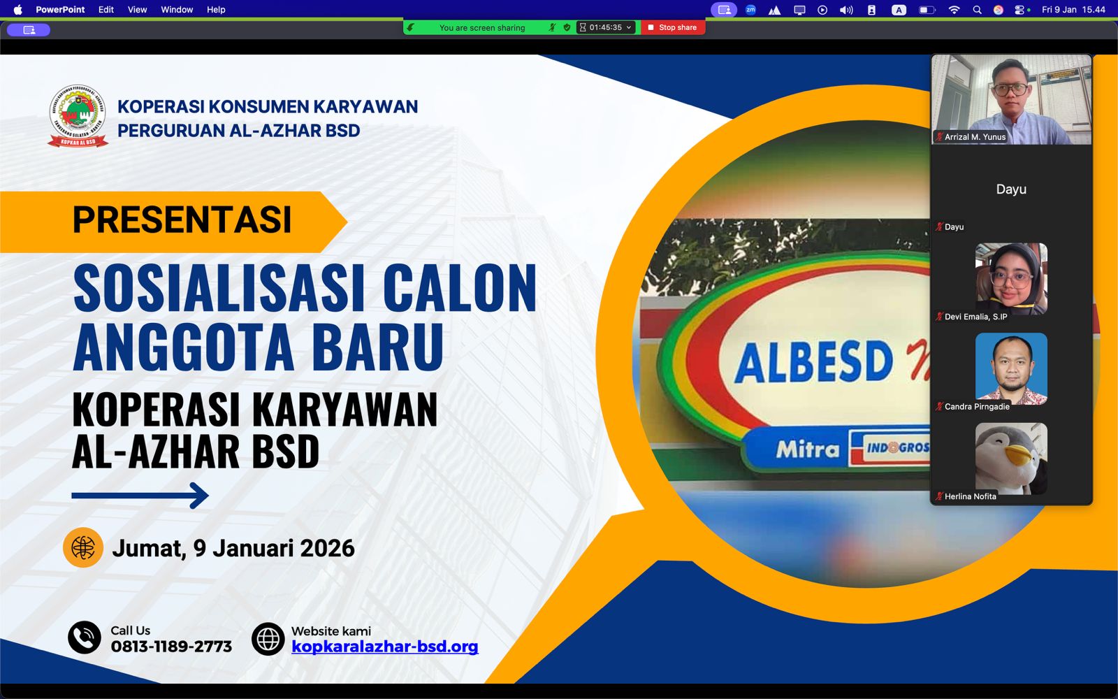 Sosialisai Koperasi kepada calon Anggota Koperasi, 